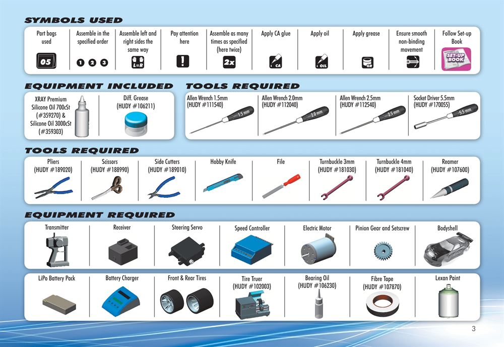 Xray - X10 2015 Specs (X10'15) - Manual - Page 3