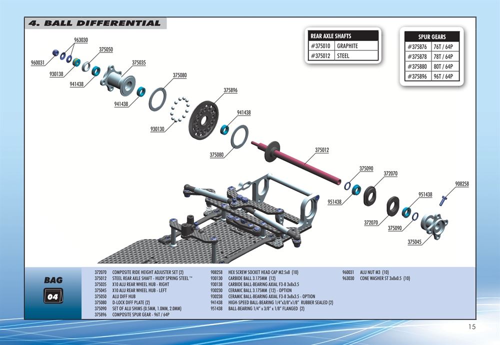 Xray - X10 2015 Specs (X10'15) - Manual - Page 15