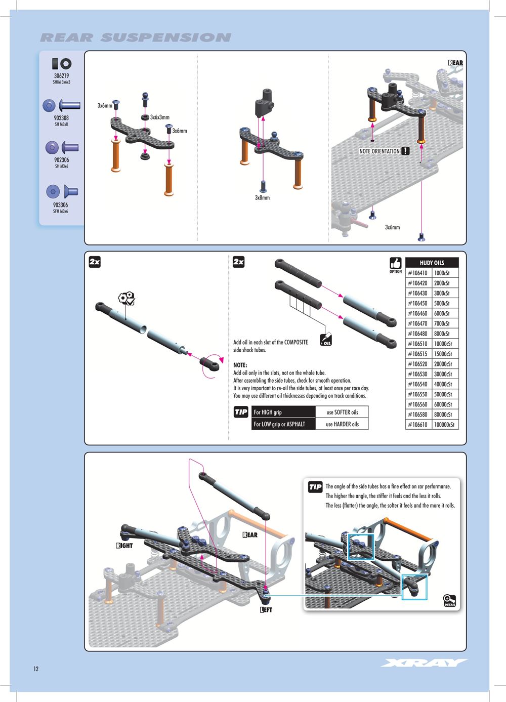 Xray - X10 2016 Specs (X10'16) - Manual - Page 12
