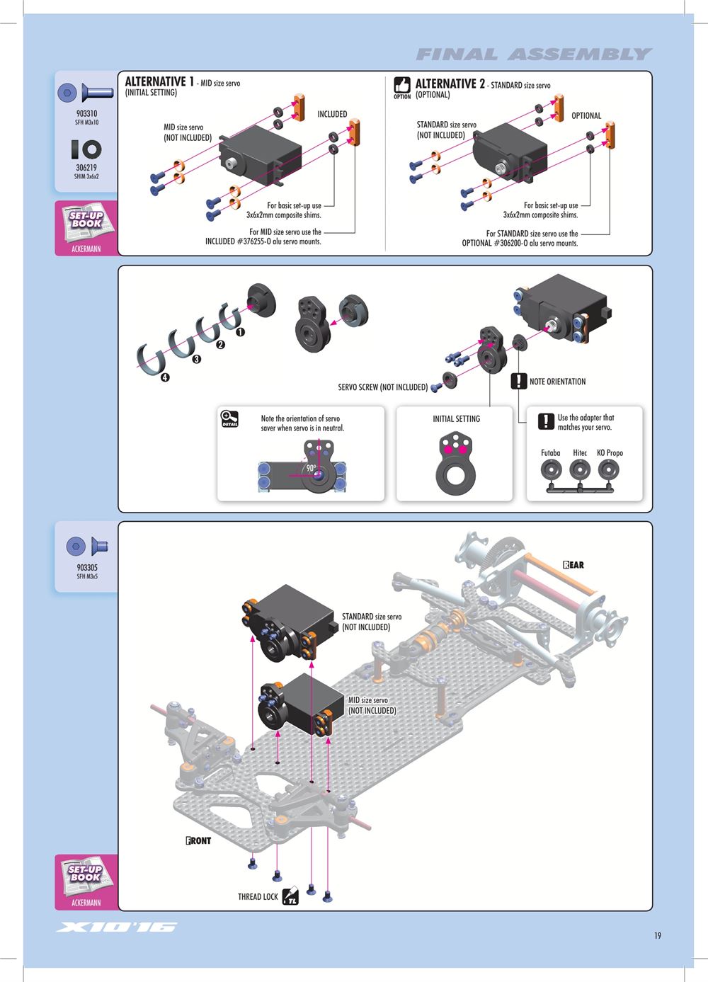 Xray - X10 2016 Specs (X10'16) - Manual - Page 19