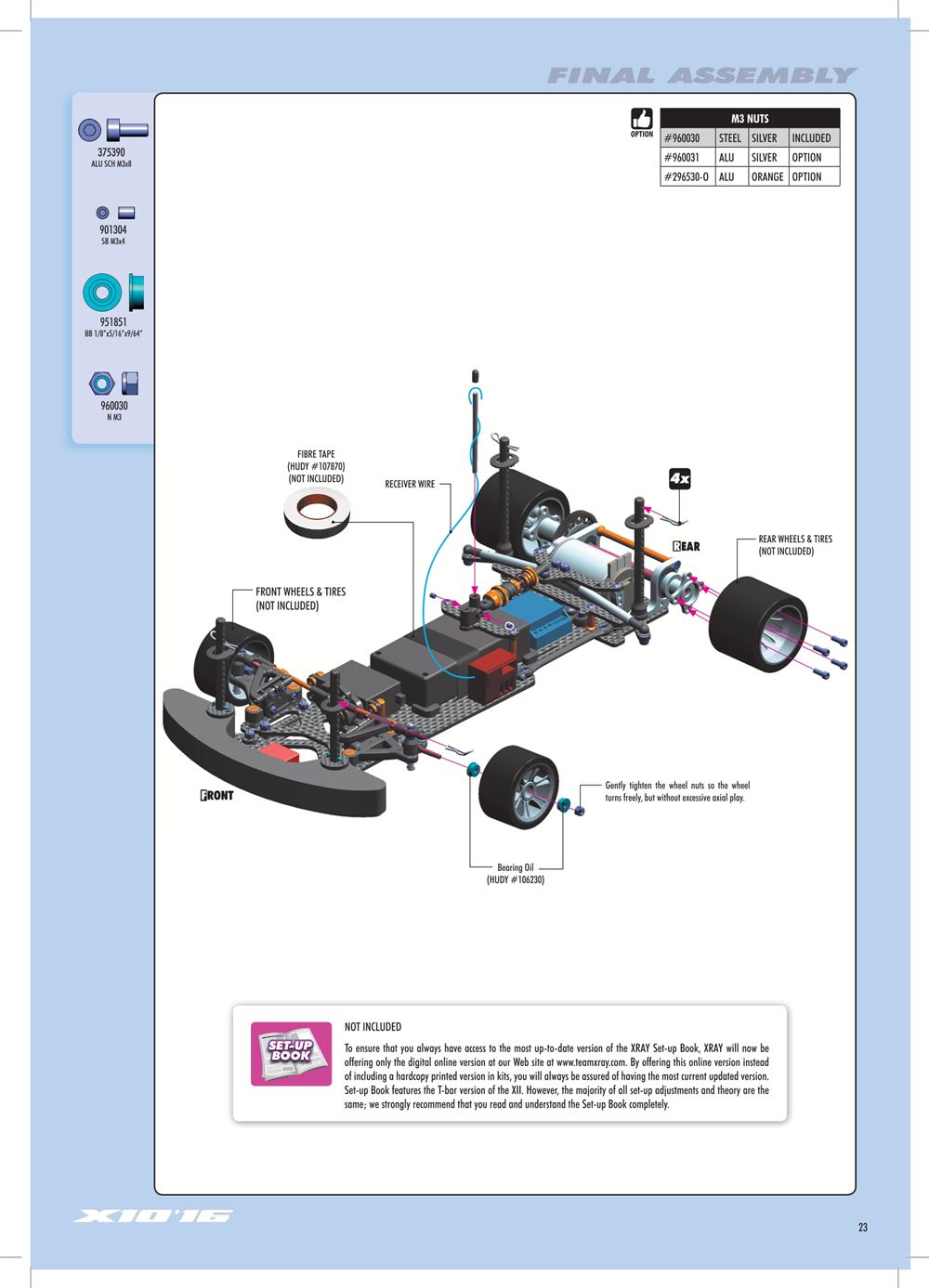 Xray - X10 2016 Specs (X10'16) - Manual - Page 23