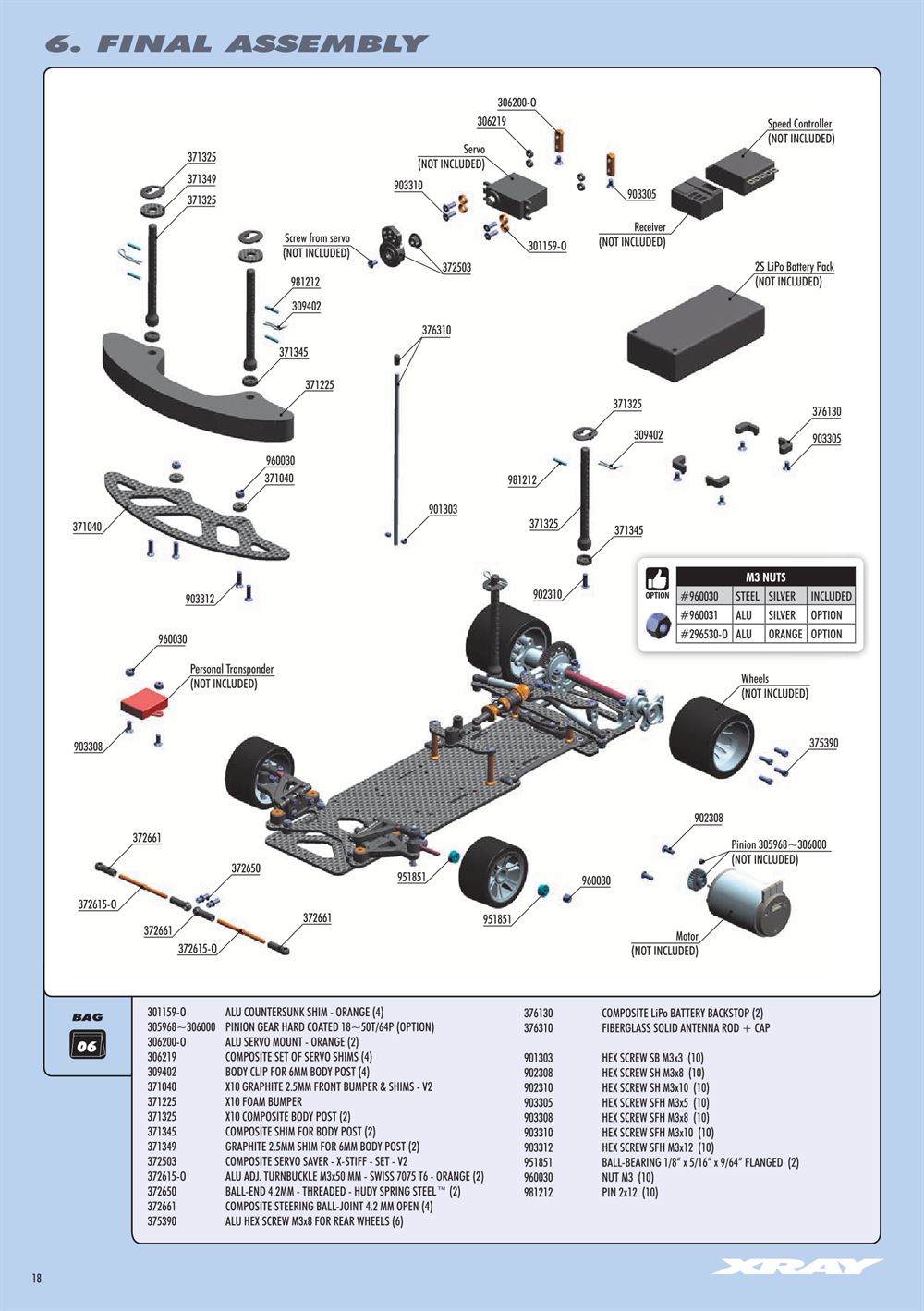 Xray - X10 2018 Specs (X10'18) - Manual - Page 18
