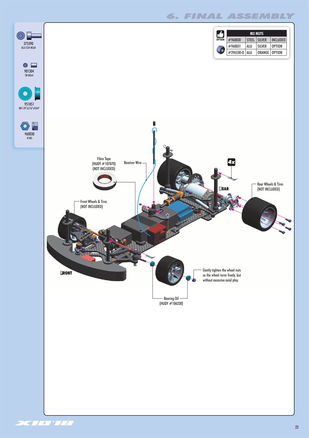 Xray - X10 2018 Specs (X10'18) - Manual - Page 23