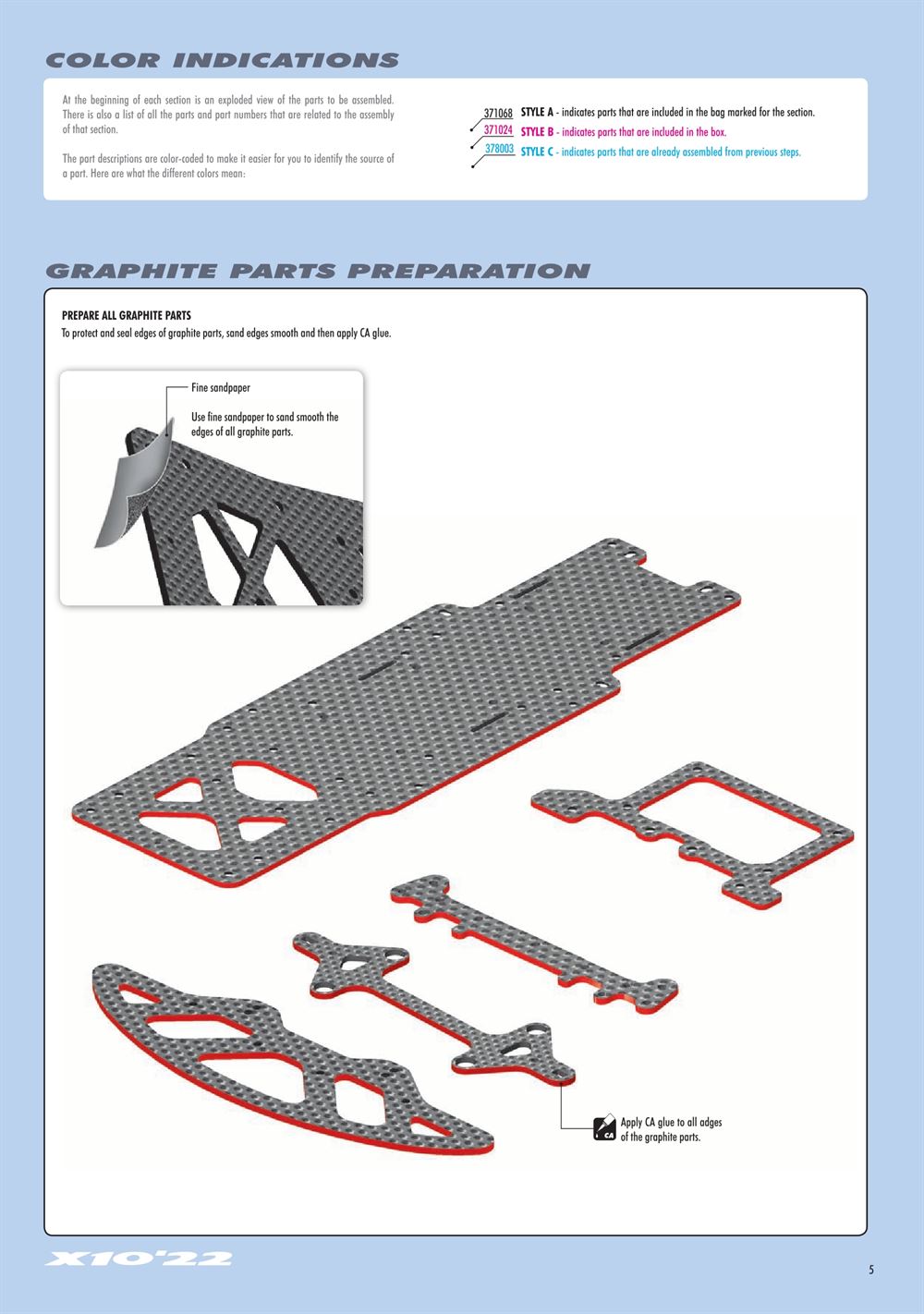 Xray - X10 2022 Specs (X10'22) - Manual - Page 5