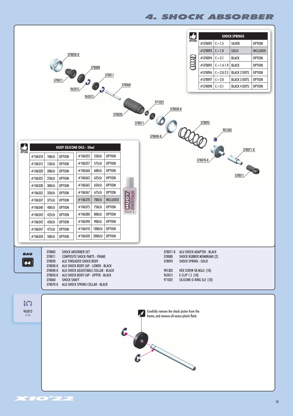 Xray - X10 2022 Specs (X10'22) - Manual - Page 19