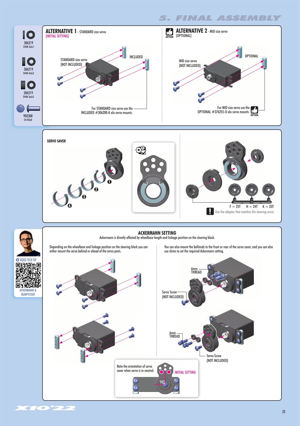 Xray - X10 2022 Specs (X10'22) - Manual - Page 23