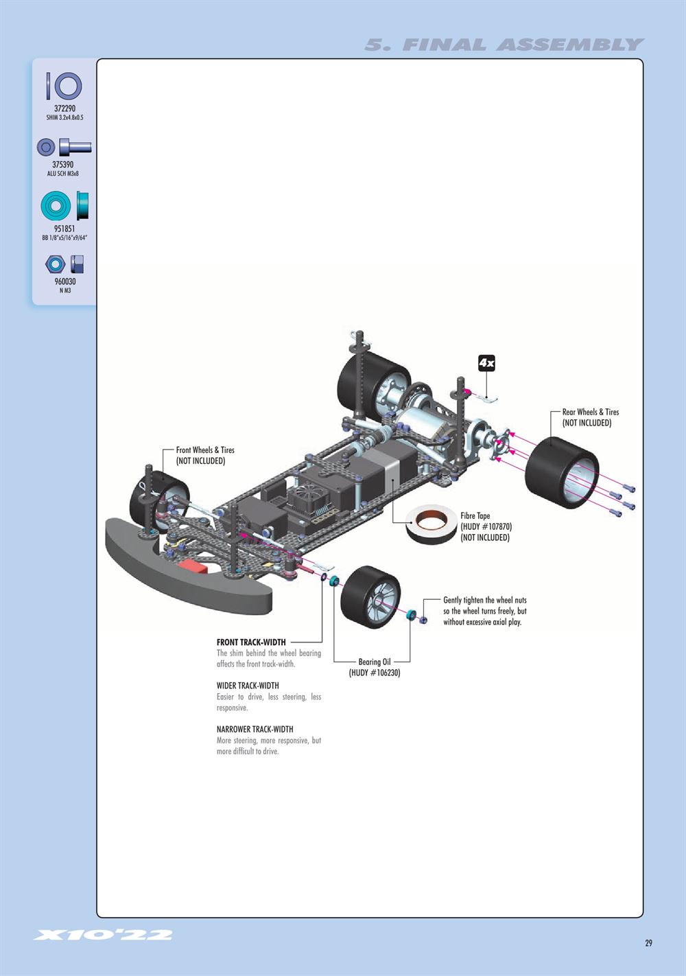 Xray - X10 2022 Specs (X10'22) - Manual - Page 29