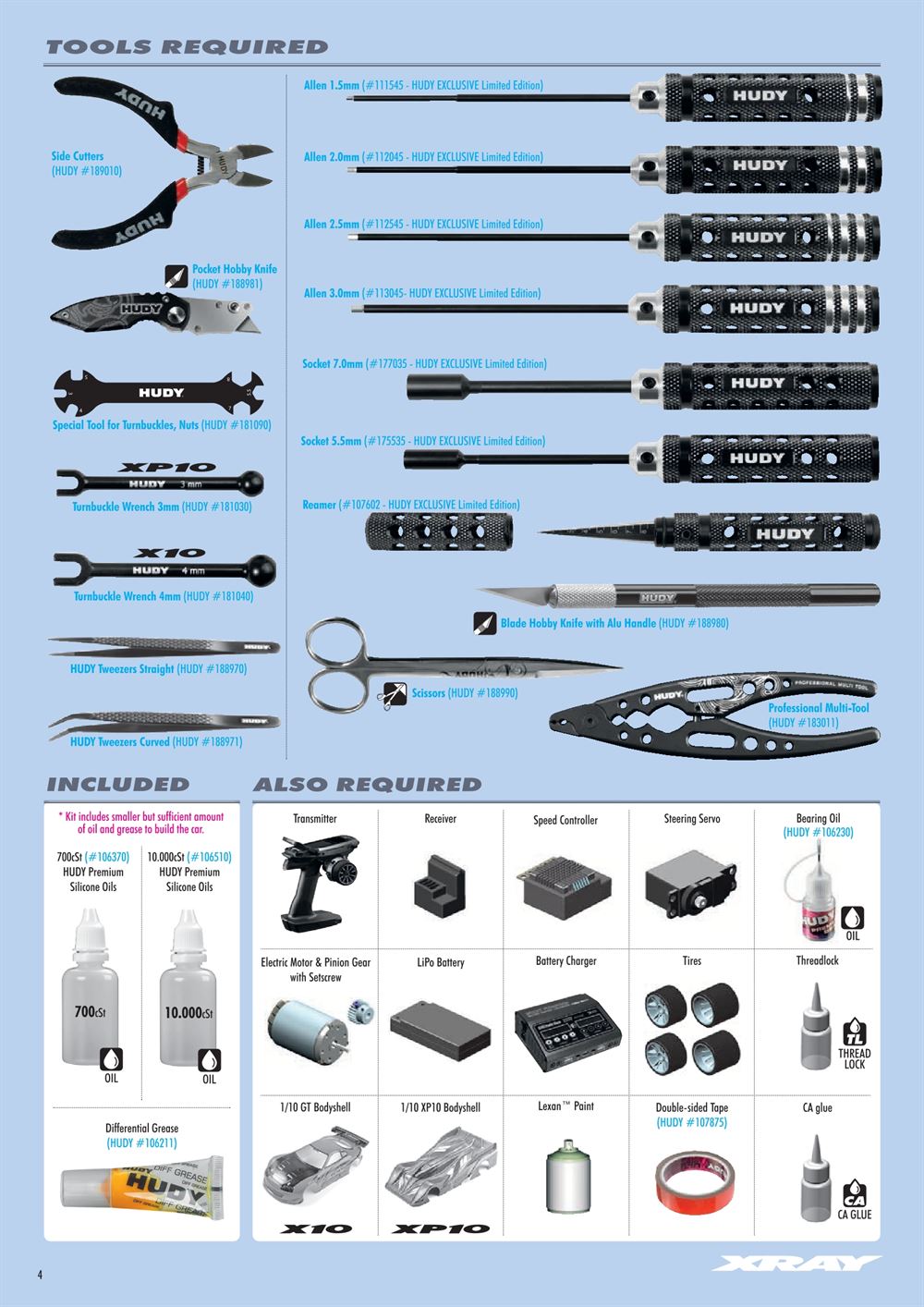 Xray - X10 2026 Specs (X10'26) - Manual - Page 4