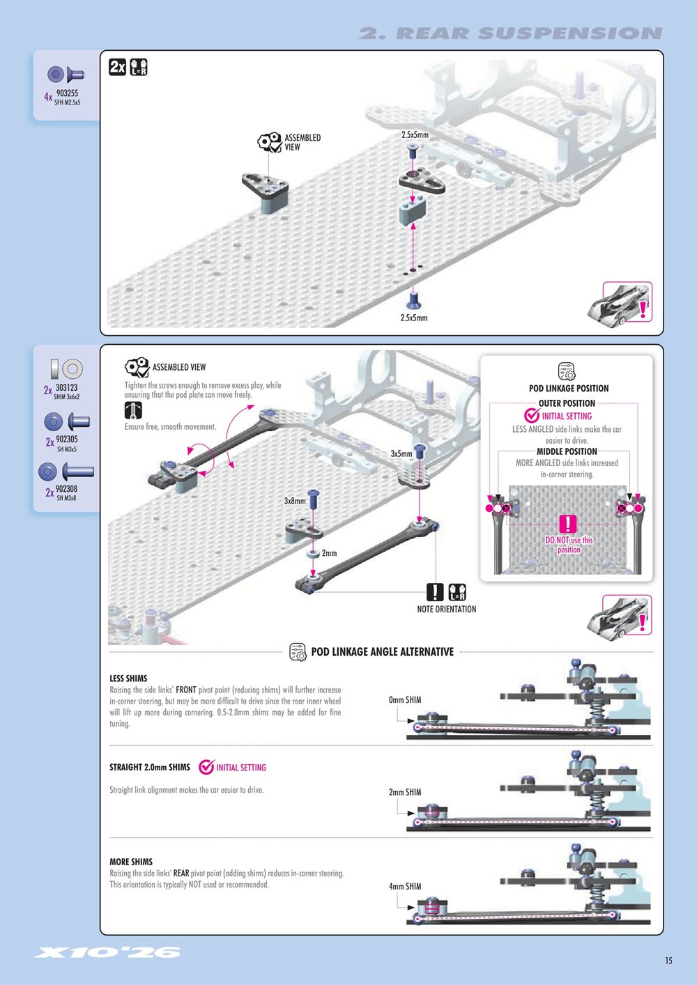 Xray - X10 2026 Specs (X10'26) - Manual - Page 15