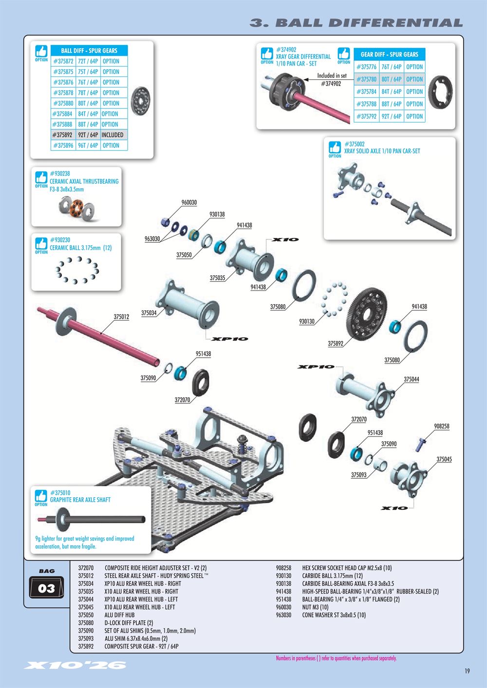 Xray - X10 2026 Specs (X10'26) - Manual - Page 19