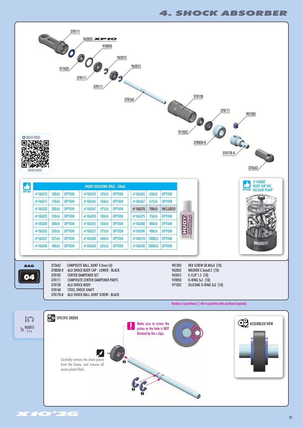 Xray - X10 2026 Specs (X10'26) - Manual - Page 21