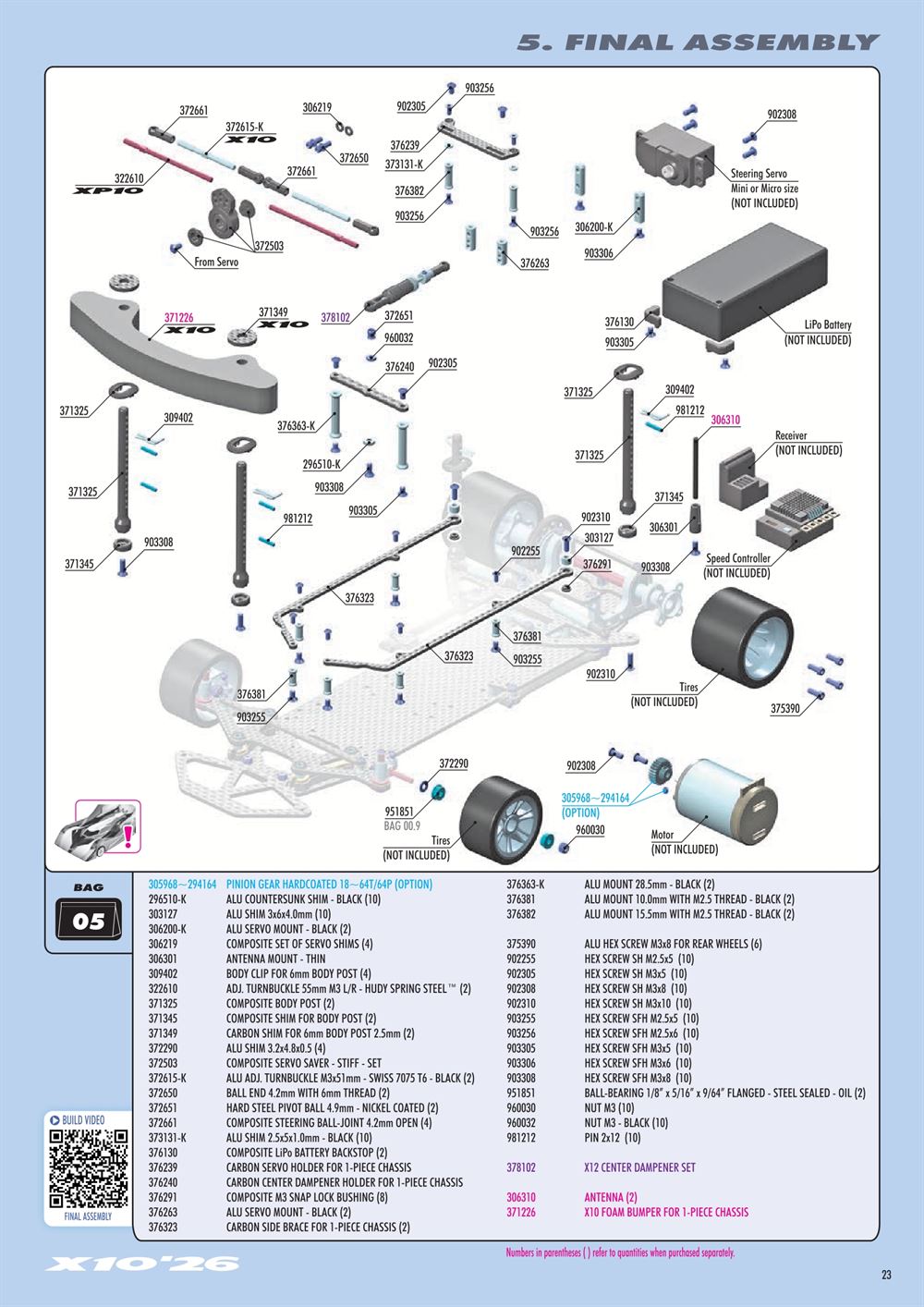 Xray - X10 2026 Specs (X10'26) - Manual - Page 23