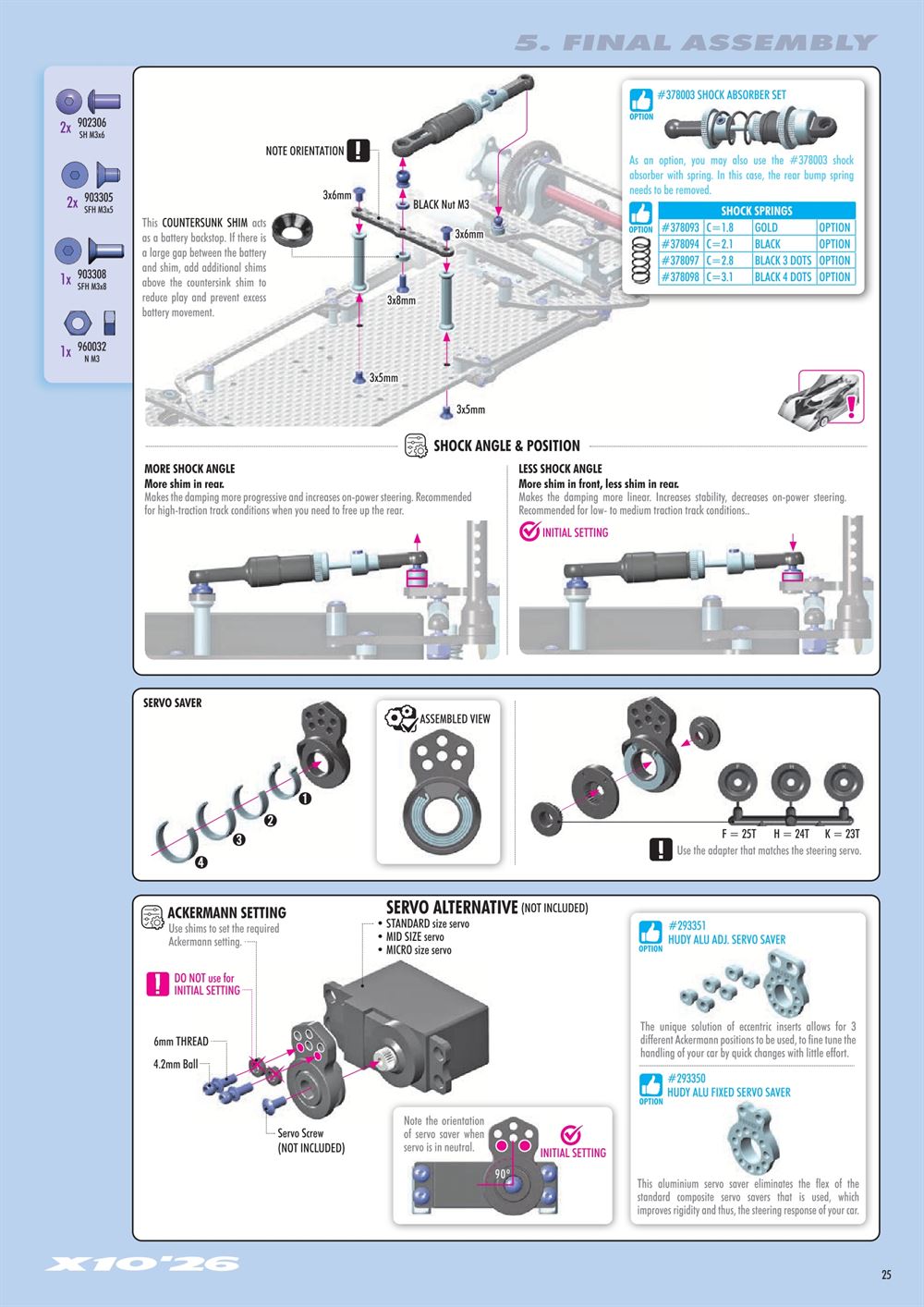 Xray - X10 2026 Specs (X10'26) - Manual - Page 25