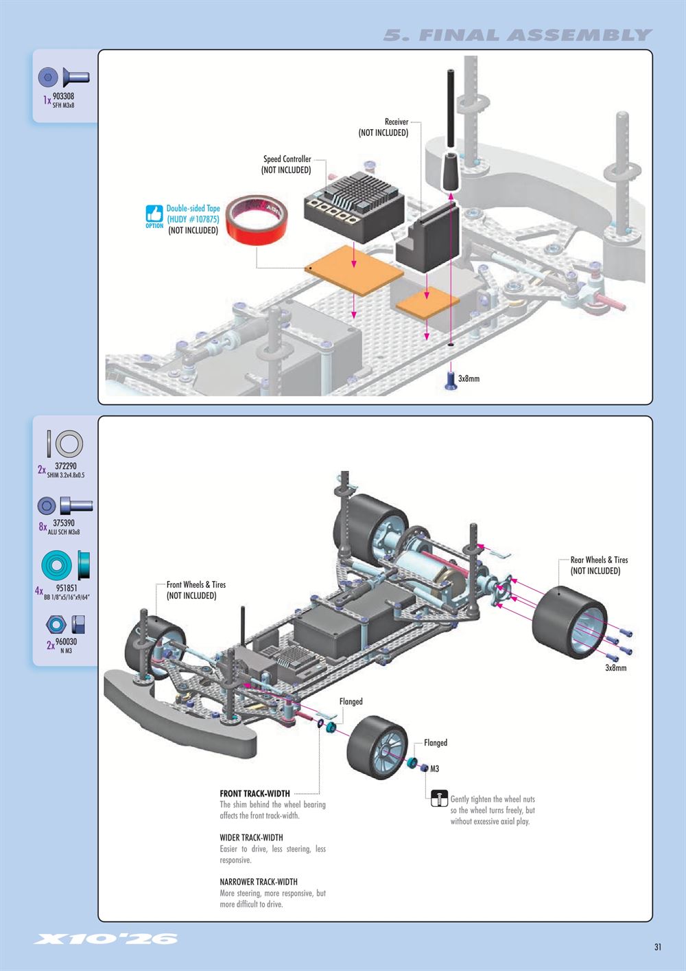 Xray - X10 2026 Specs (X10'26) - Manual - Page 31