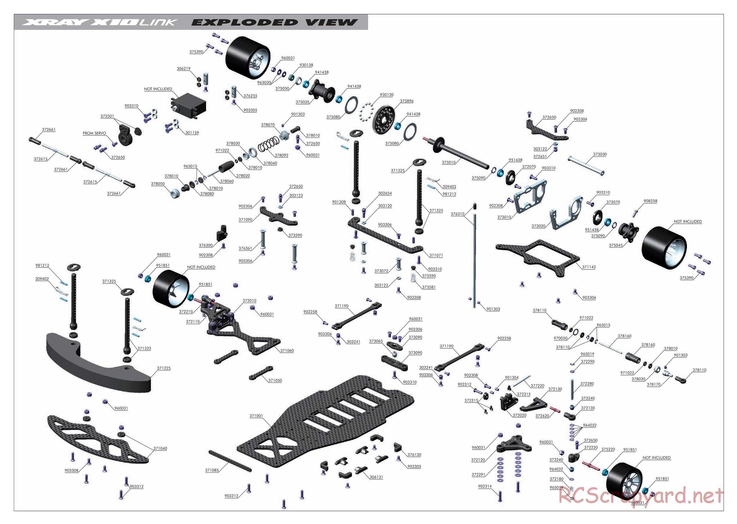 Xray - X10 Link - Exploded View