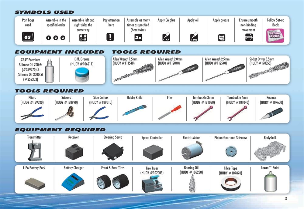 Xray - X12 2015 Specs (X12'15) - Manual - Page 3