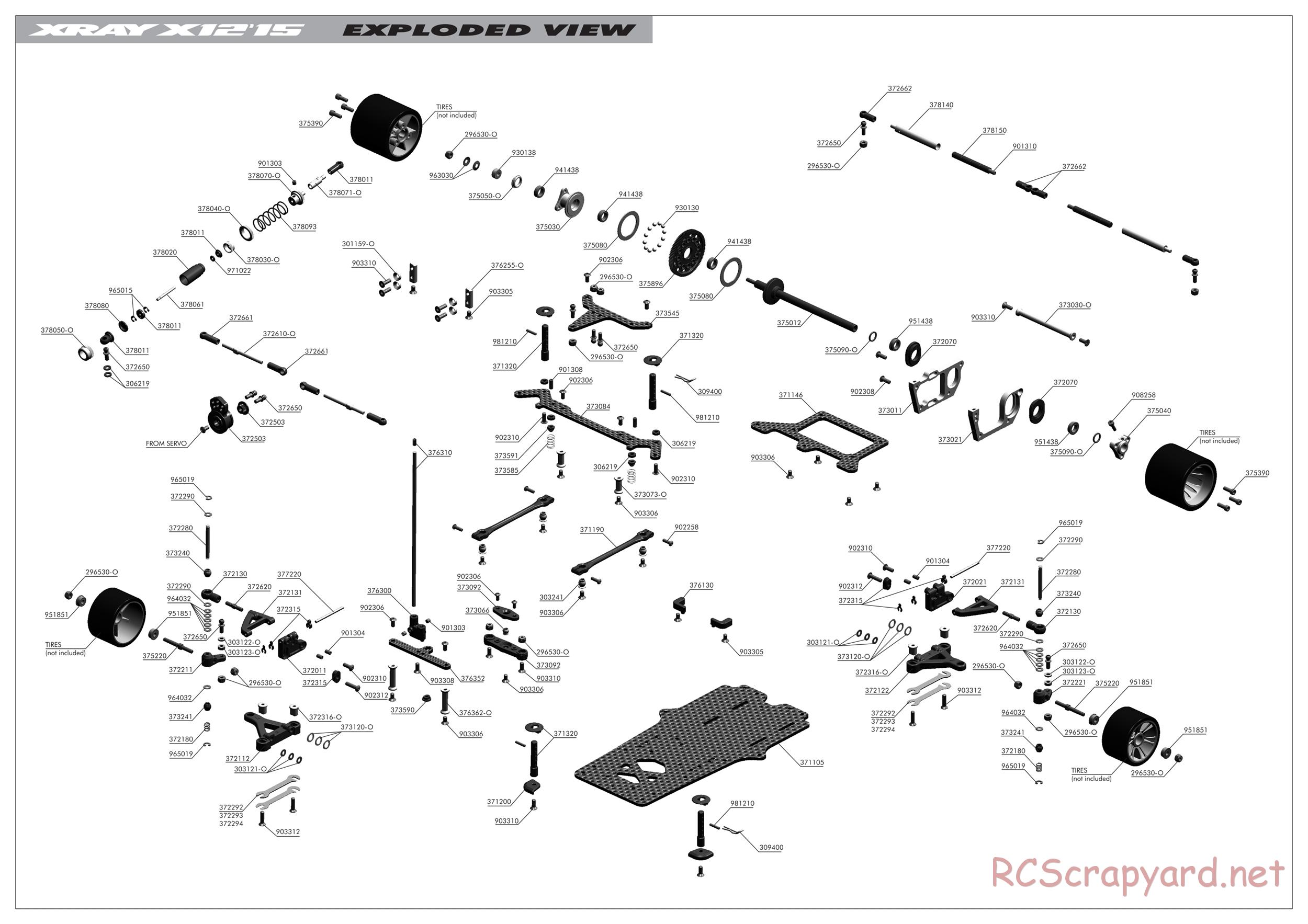 Xray - X12 2015 Specs (X12'15) - Exploded View