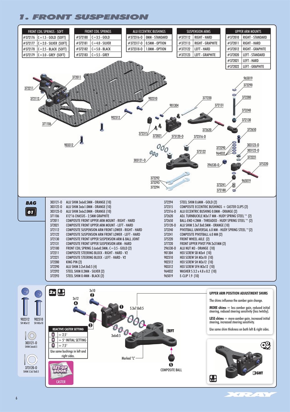 Xray - X12 2016 Specs (X12'16) - Manual - Page 6