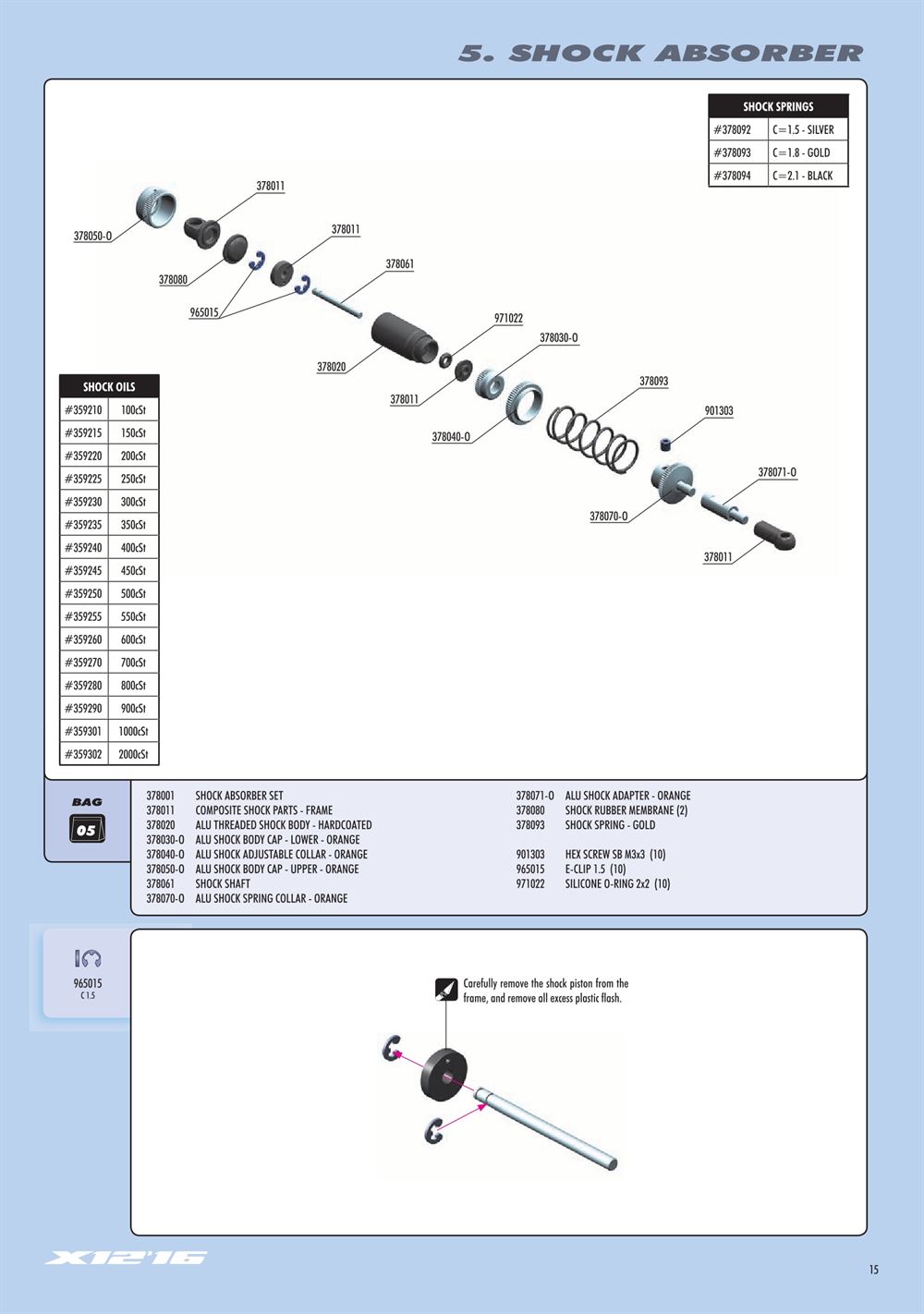 Xray - X12 2016 Specs (X12'16) - Manual - Page 15