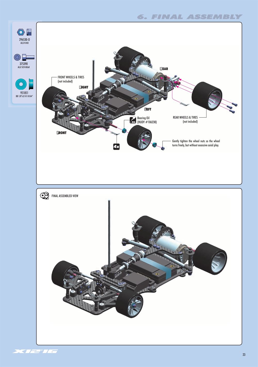 Xray - X12 2016 Specs (X12'16) - Manual - Page 23