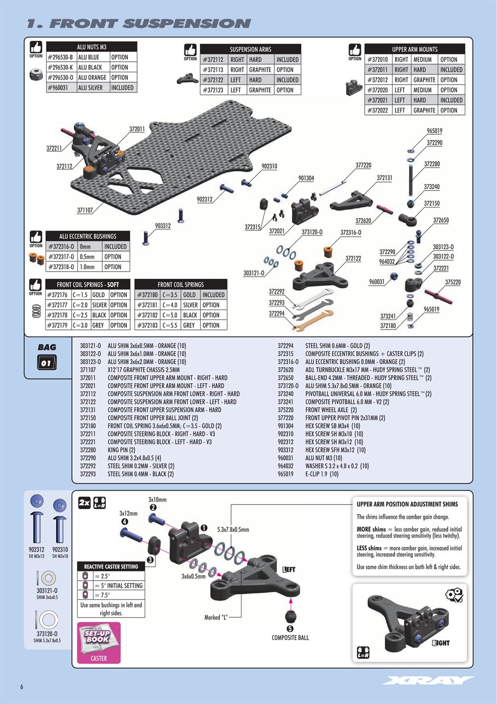 Xray - X12 2017 Specs (X12'17) - Manual - Page 6