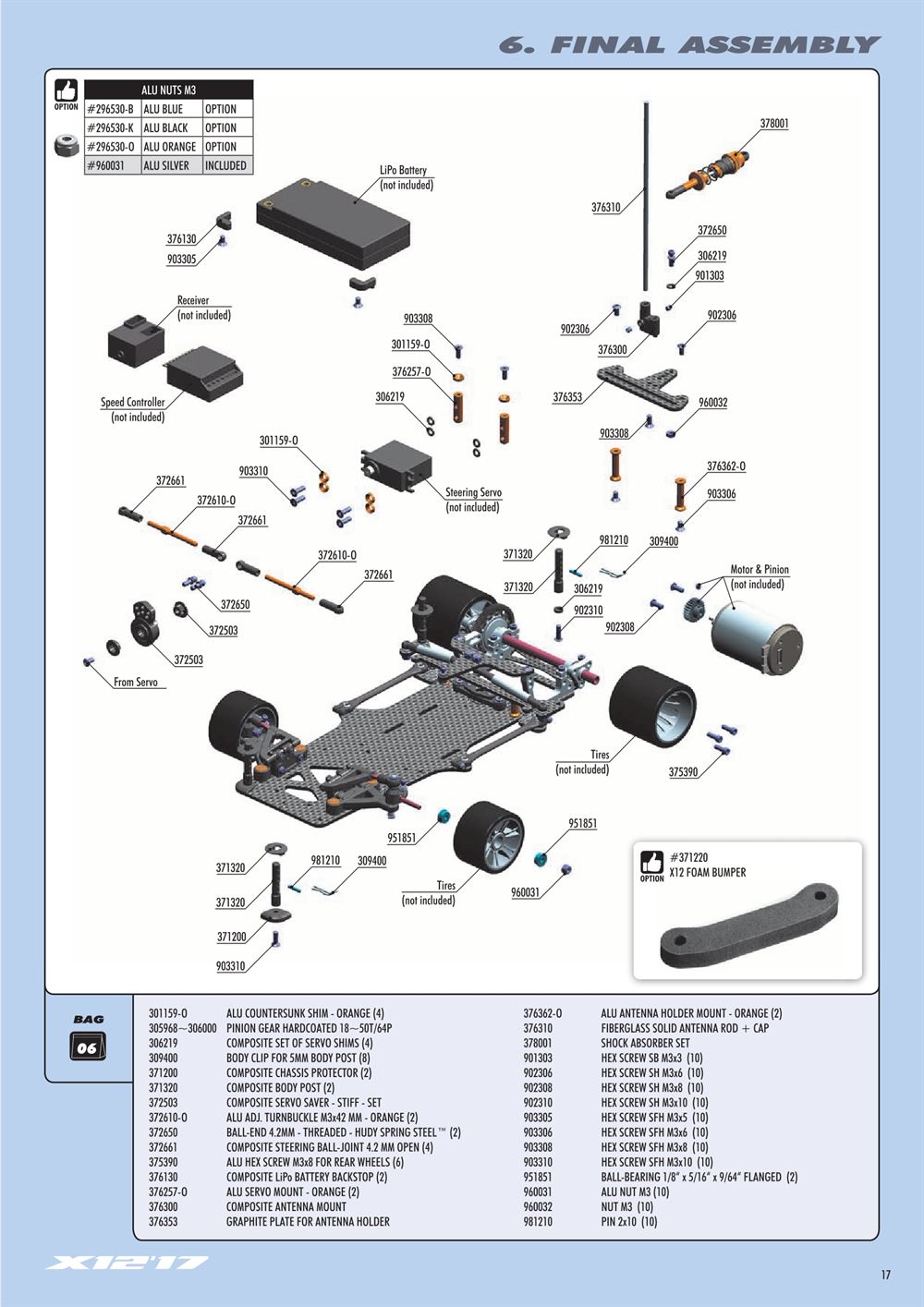 Xray - X12 2017 Specs (X12'17) - Manual - Page 17