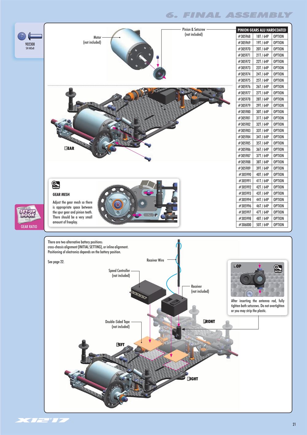 Xray - X12 2017 Specs (X12'17) - Manual - Page 21