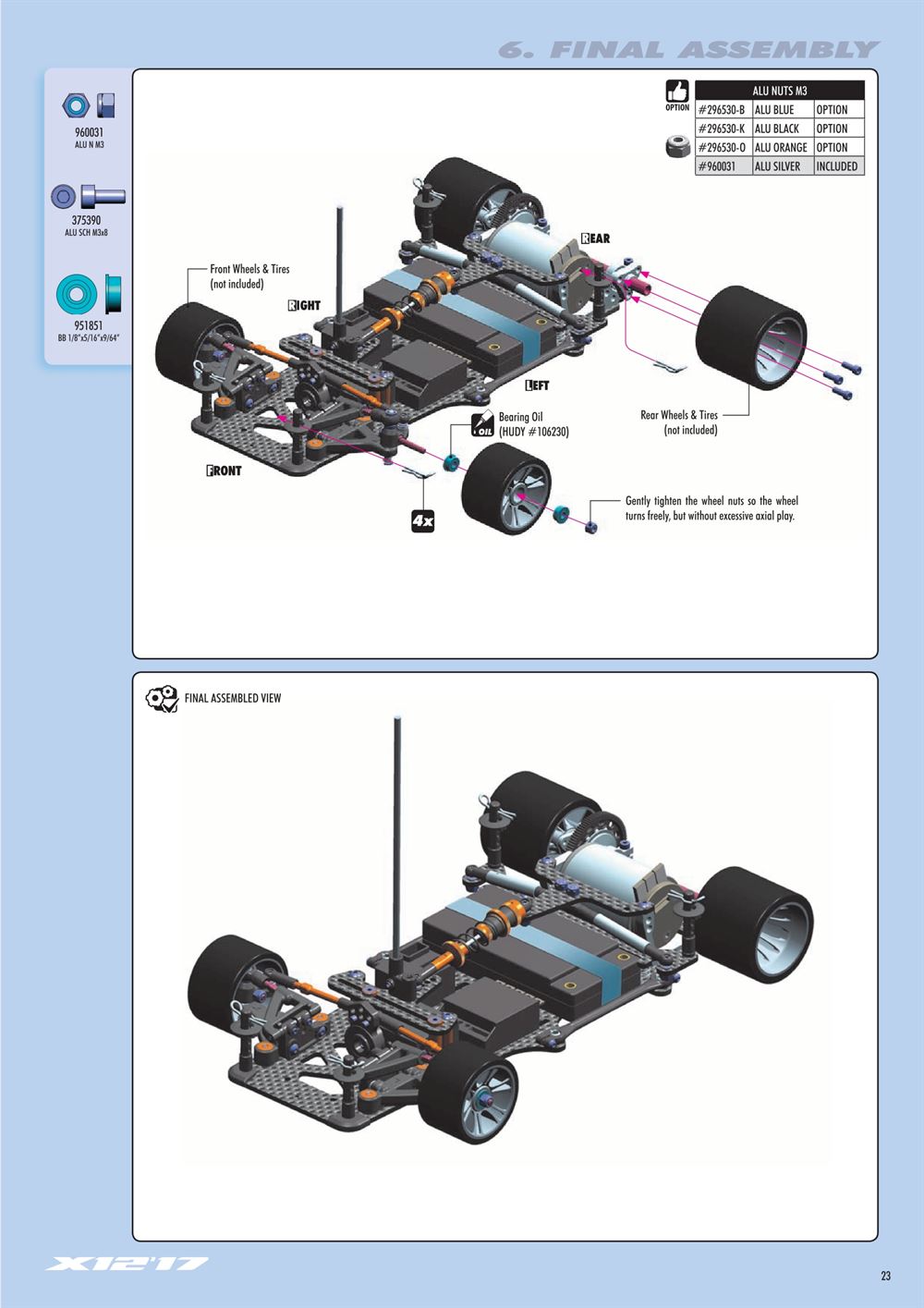 Xray - X12 2017 Specs (X12'17) - Manual - Page 23