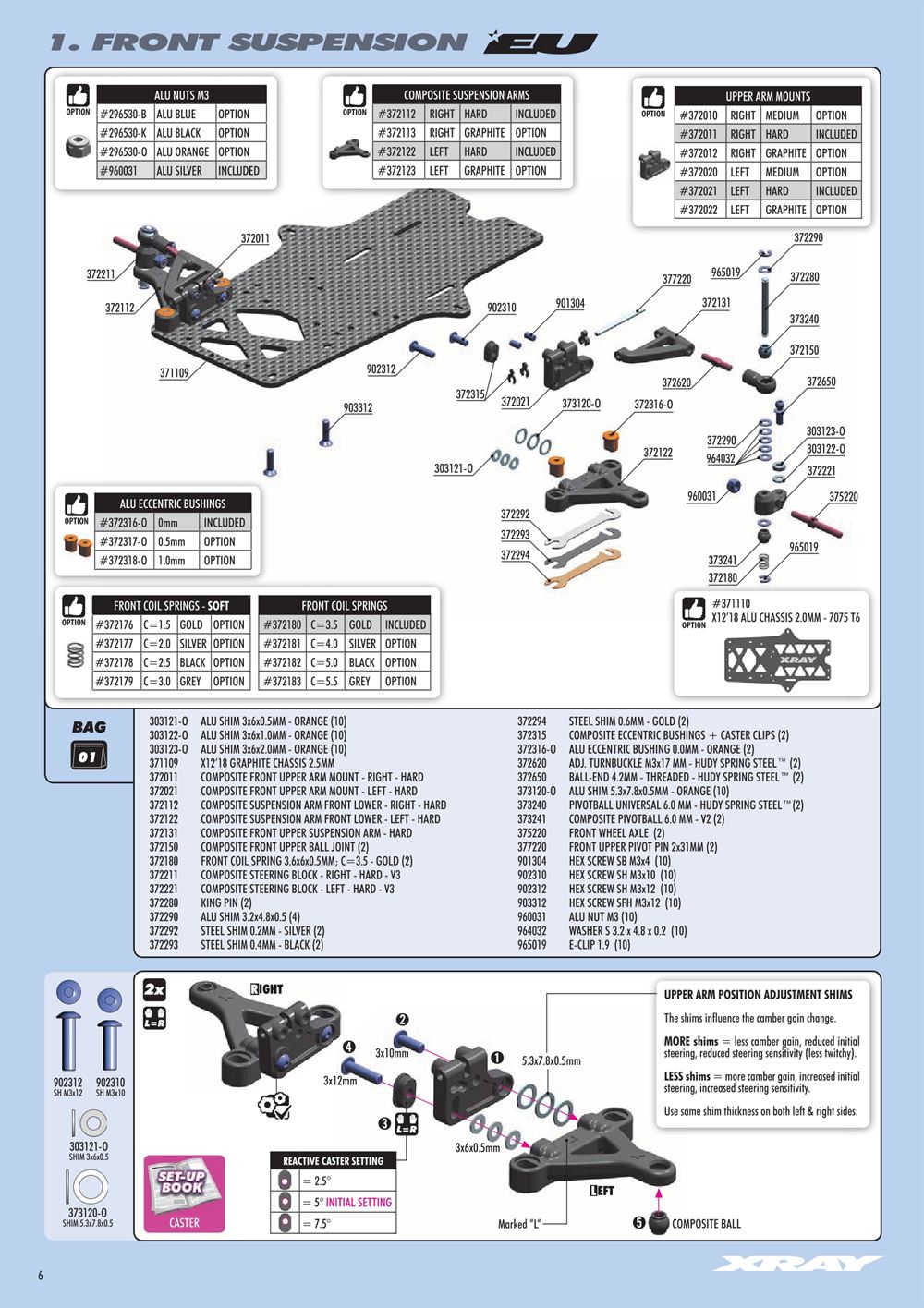 Xray - X12 2018 EU Specs (X12'18 EU) - Manual - Page 6