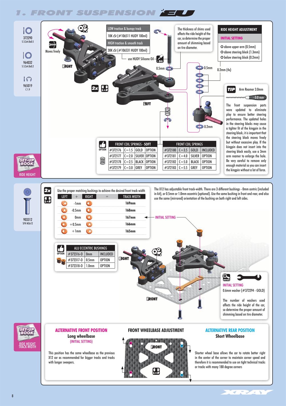 Xray - X12 2018 EU Specs (X12'18 EU) - Manual - Page 8