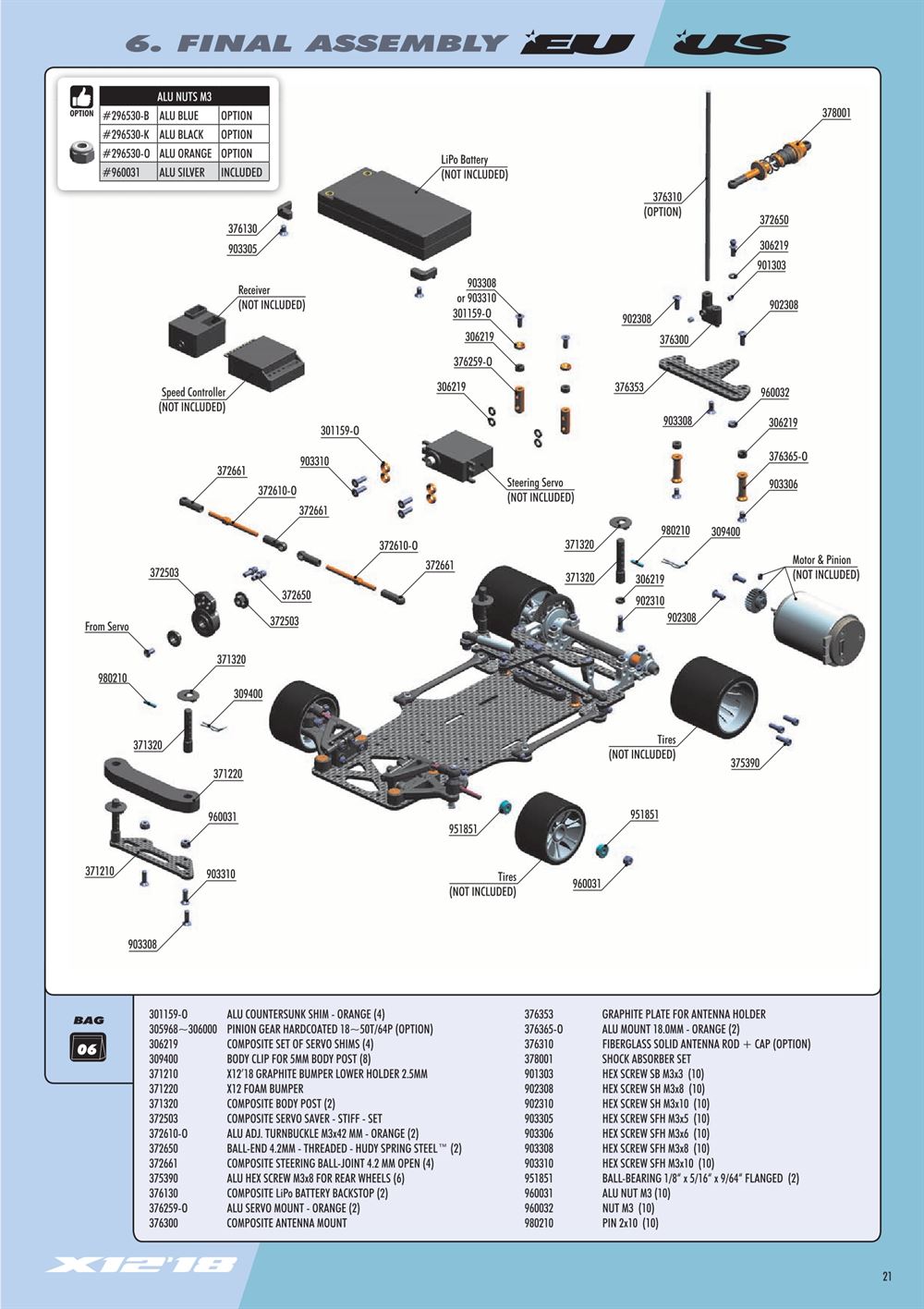 Xray - X12 2018 EU Specs (X12'18 EU) - Manual - Page 21