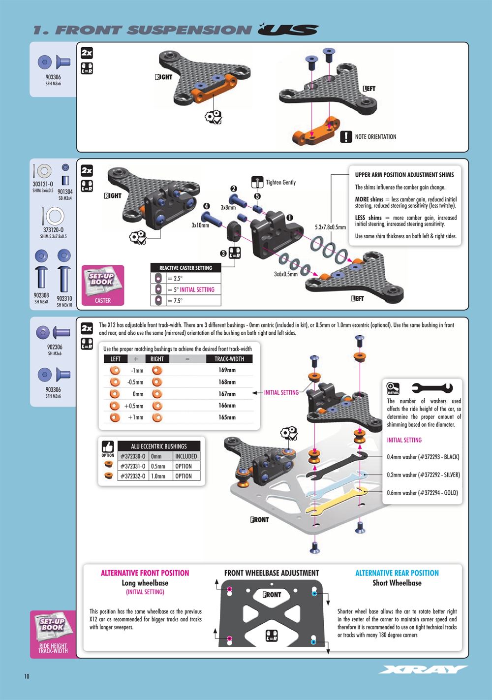Xray - X12 2019 US Specs (X12'19 US) - Manual - Page 10