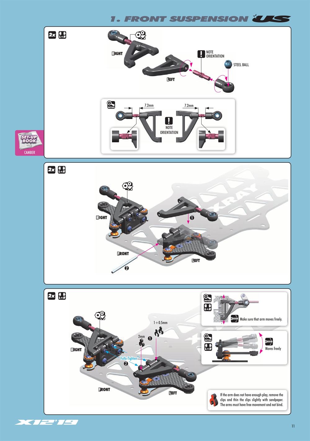 Xray - X12 2019 US Specs (X12'19 US) - Manual - Page 11