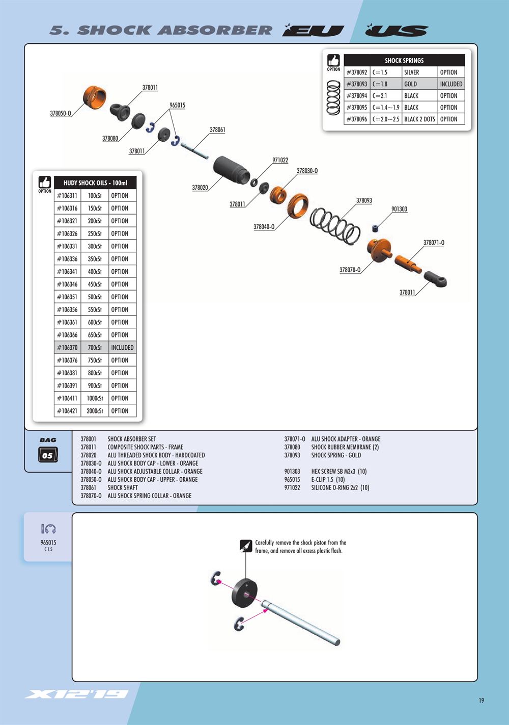 Xray - X12 2019 US Specs (X12'19 US) - Manual - Page 19