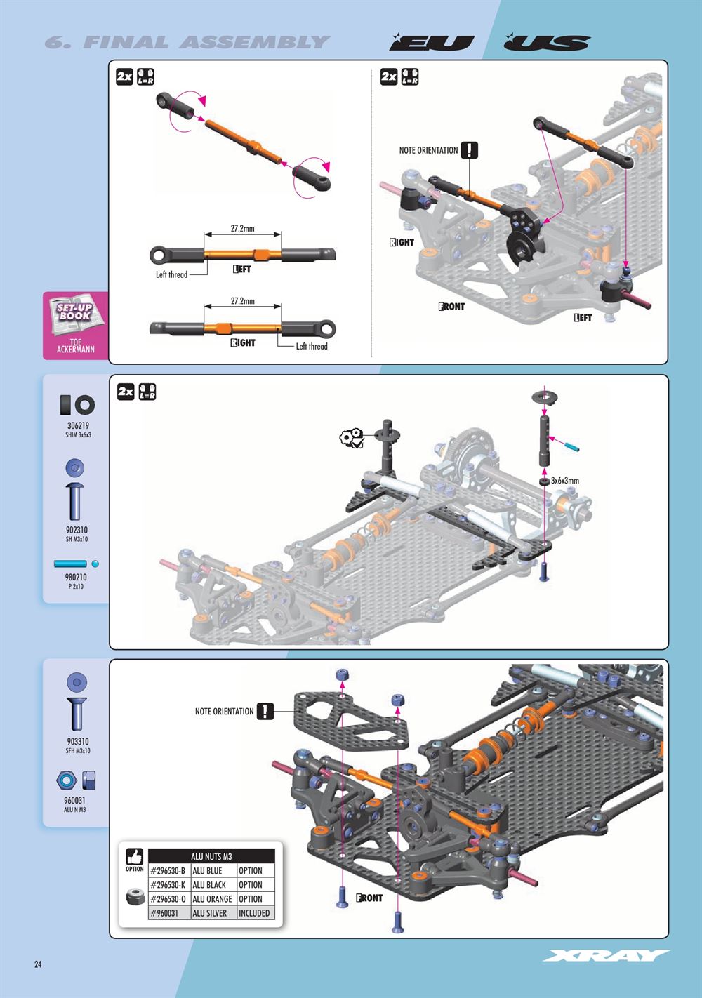 Xray - X12 2019 US Specs (X12'19 US) - Manual - Page 24