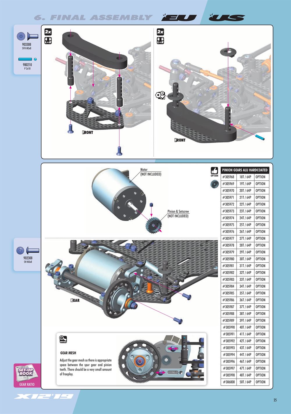 Xray - X12 2019 US Specs (X12'19 US) - Manual - Page 25