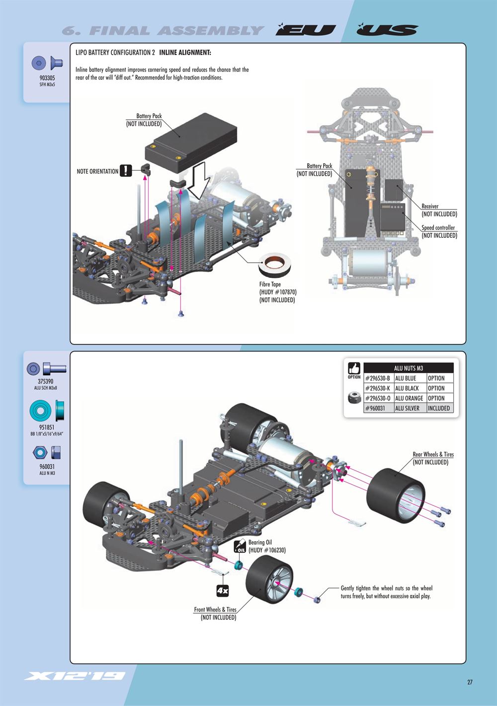 Xray - X12 2019 US Specs (X12'19 US) - Manual - Page 27