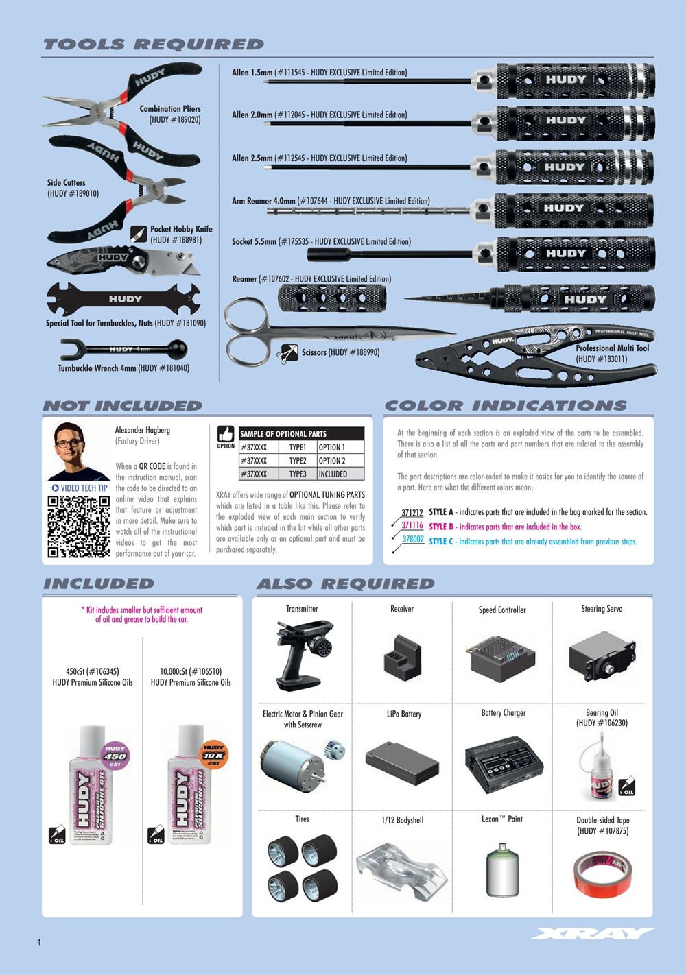 Xray - X12 2022 EU Specs (X12'22 EU) - Manual - Page 4