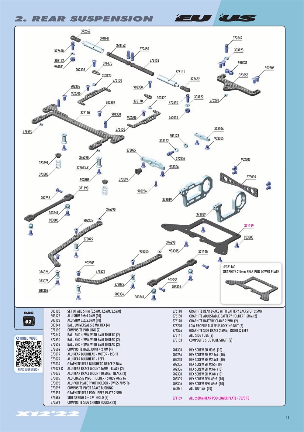 Xray - X12 2022 EU Specs (X12'22 EU) - Manual - Page 11