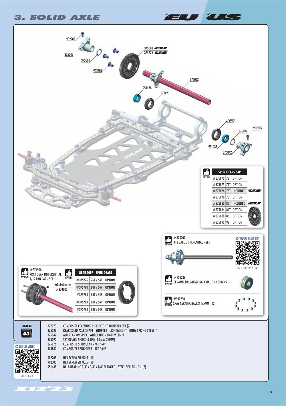 Xray - X12 2023 EU Specs (X12'23 EU) - Manual - Page 19