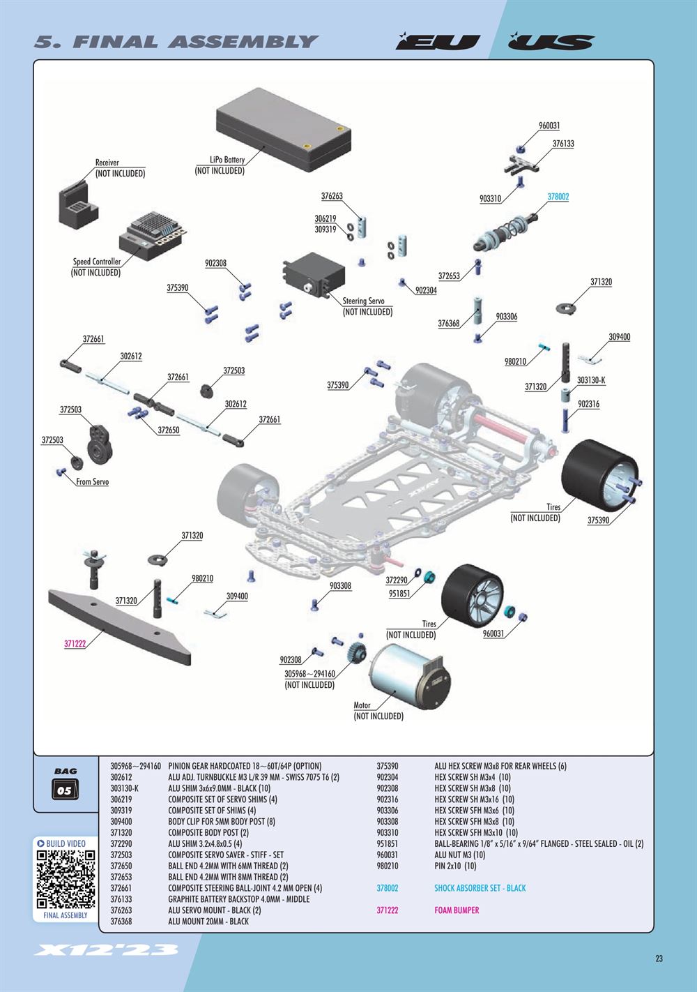 Xray - X12 2023 EU Specs (X12'23 EU) - Manual - Page 23
