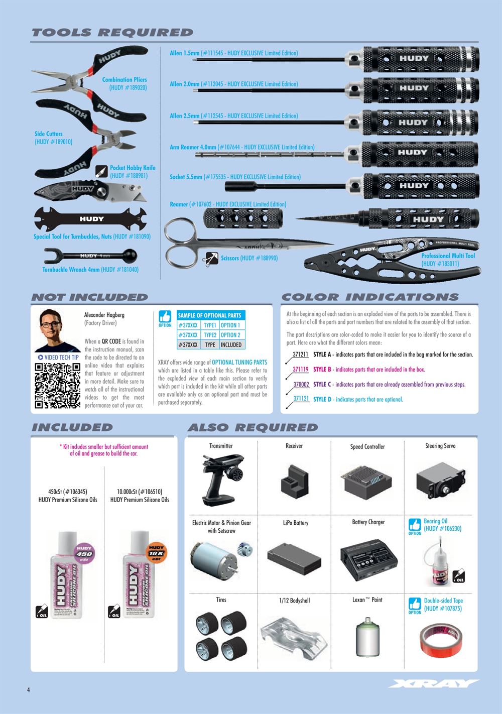 Xray - X12 2024 EU Specs (X12'24 EU) - Manual - Page 4