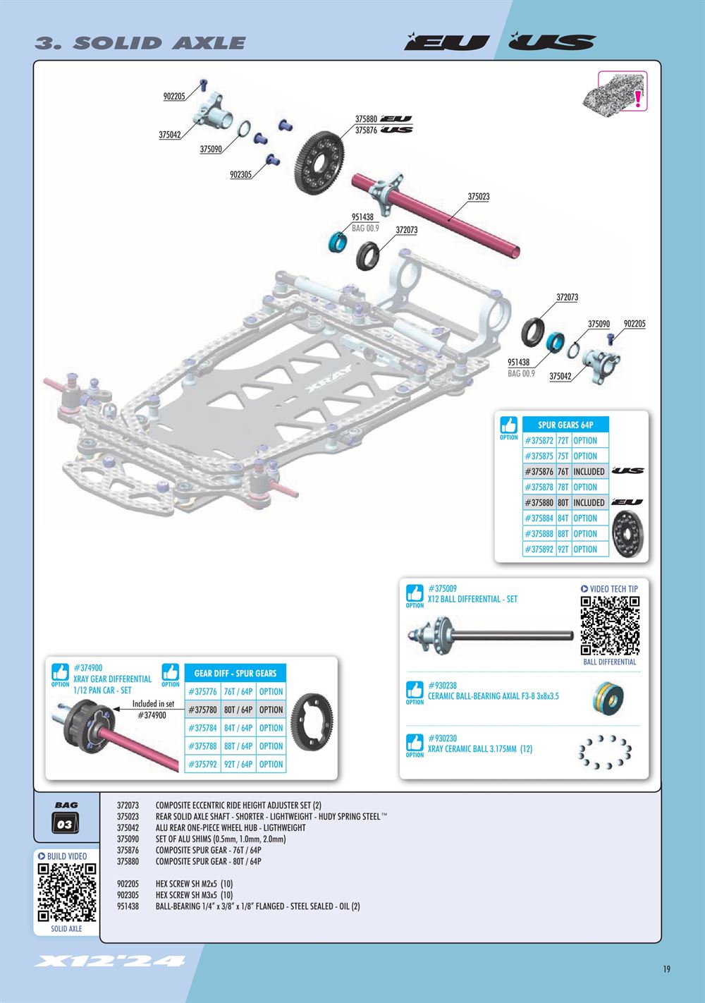 Xray - X12 2024 EU Specs (X12'24 EU) - Manual - Page 19