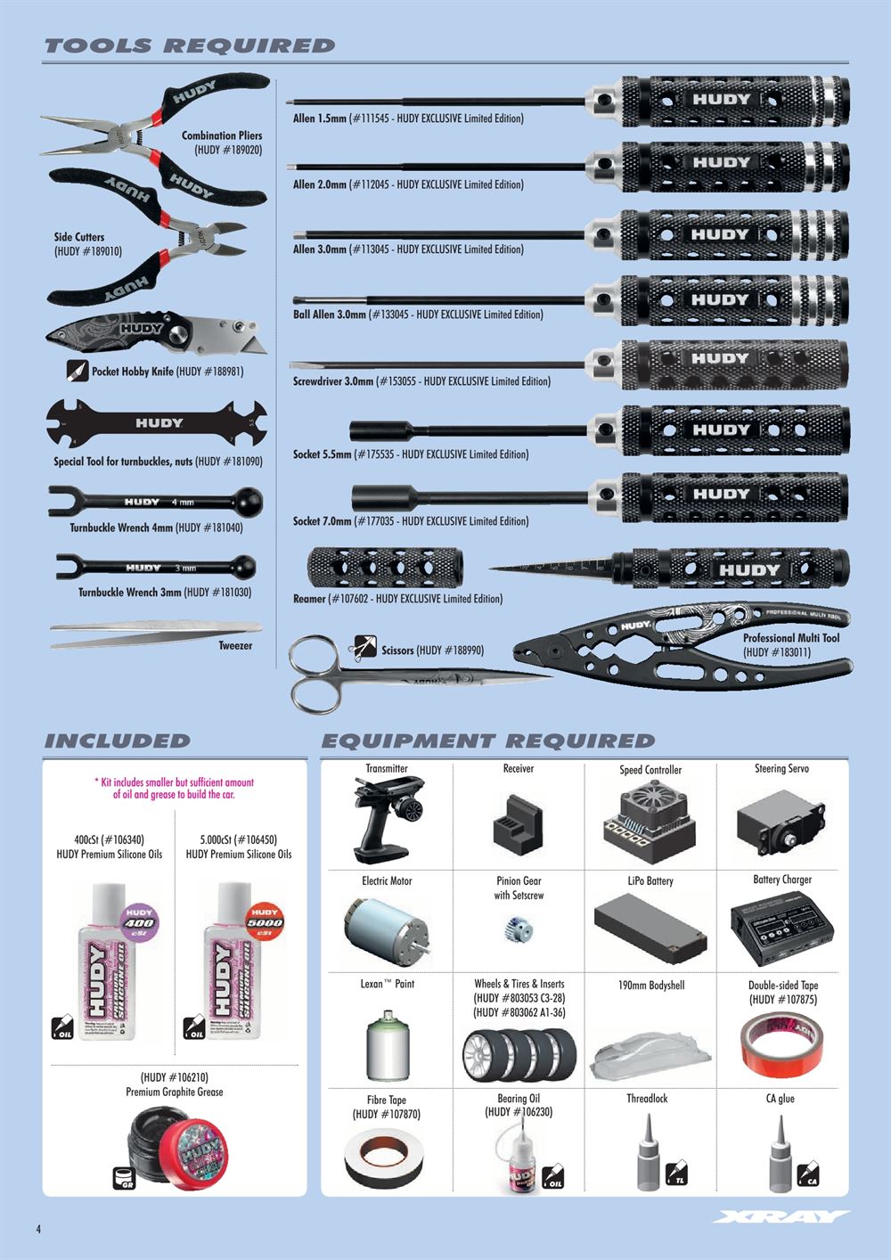 Xray - X4 2022 (X4'22) - Manual - Page 4