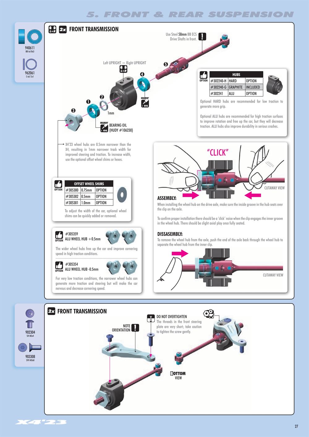 Xray - X4 2023 (X4'23) - Manual - Page 27