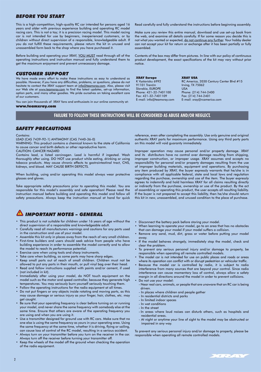 Xray - X4F 2023 (X4F'23) - Manual - Page 2
