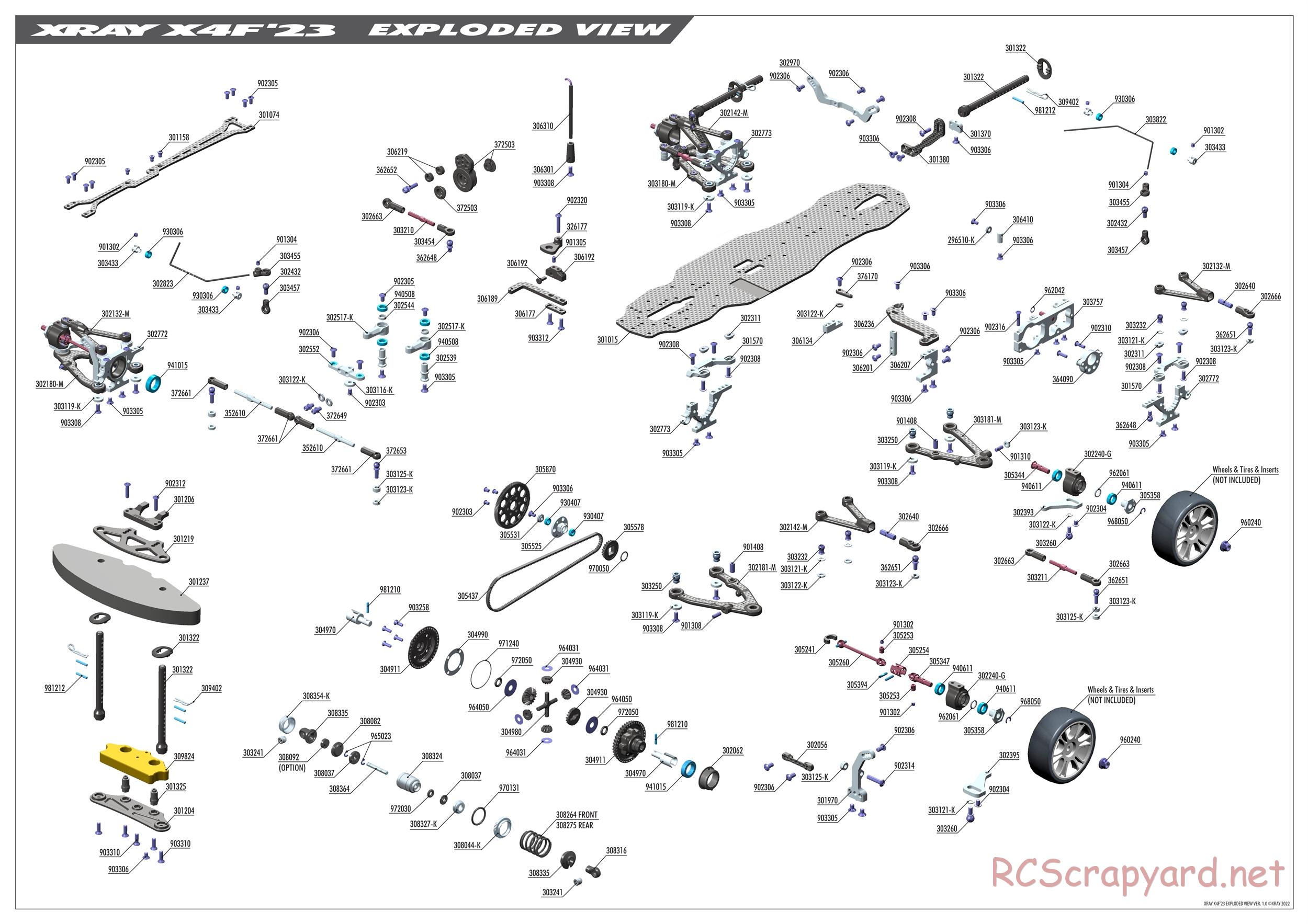 Xray - X4F 2023 (X4F'23) - Exploded View