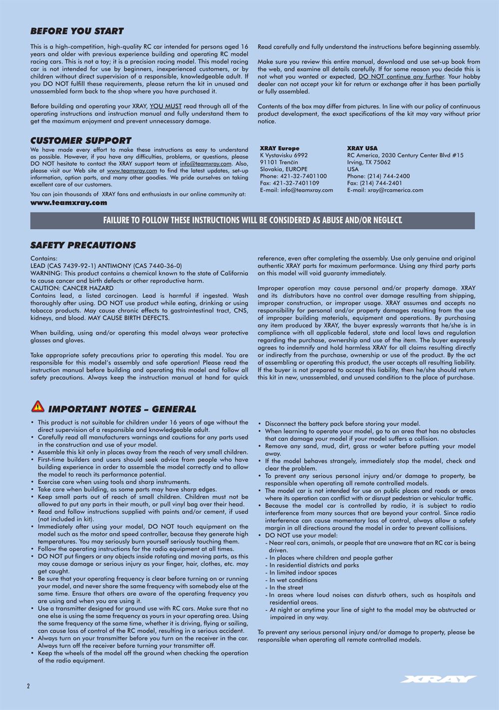 Xray - X4F 2024 (X4F'24) - Manual - Page 2