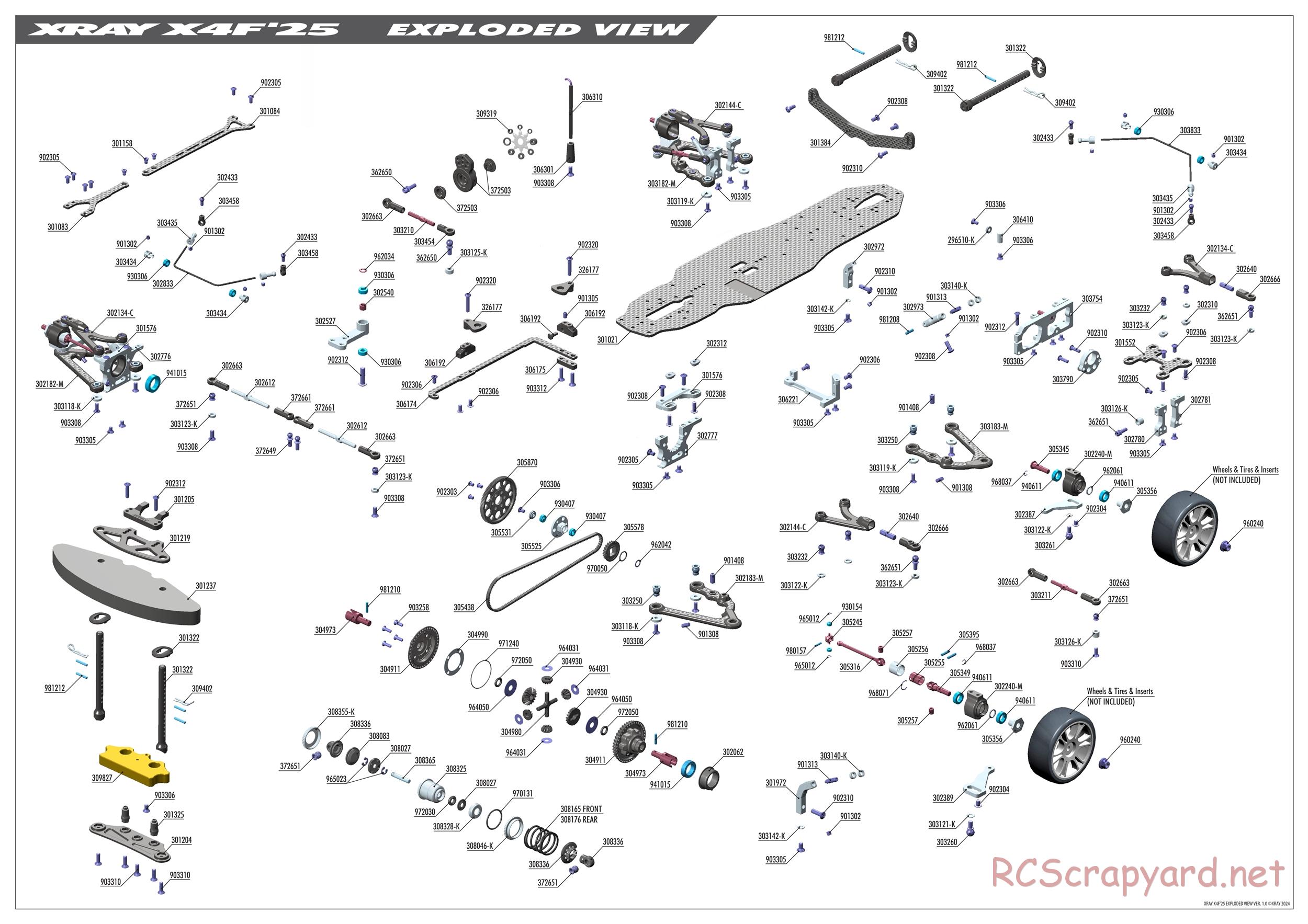 Xray - X4F 2025 (X4F'25) - Exploded View