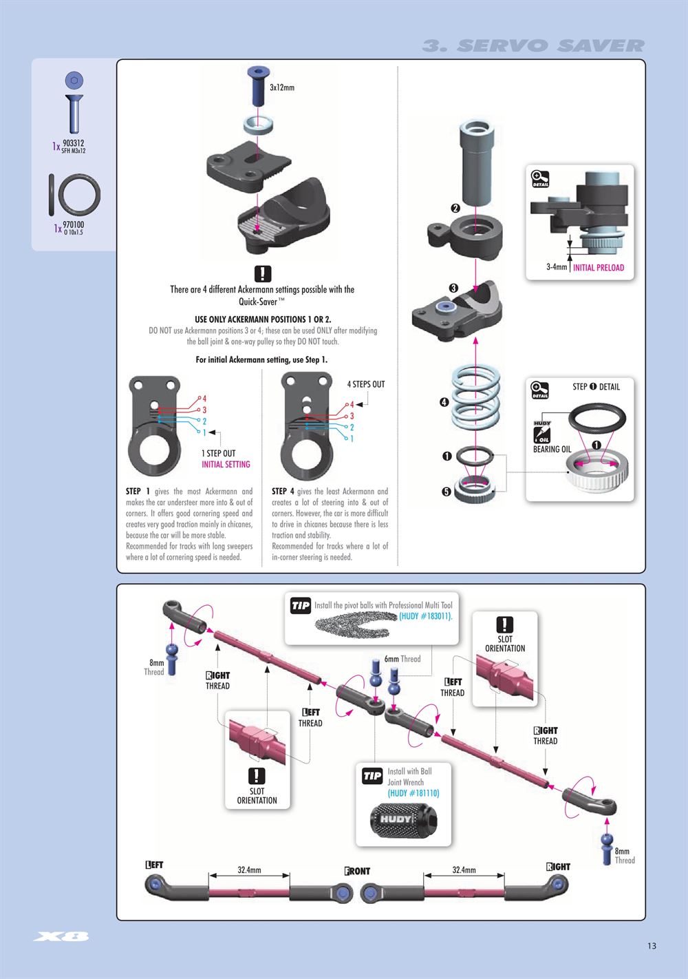Xray - X8 2024 (X8'24) - Manual - Page 13